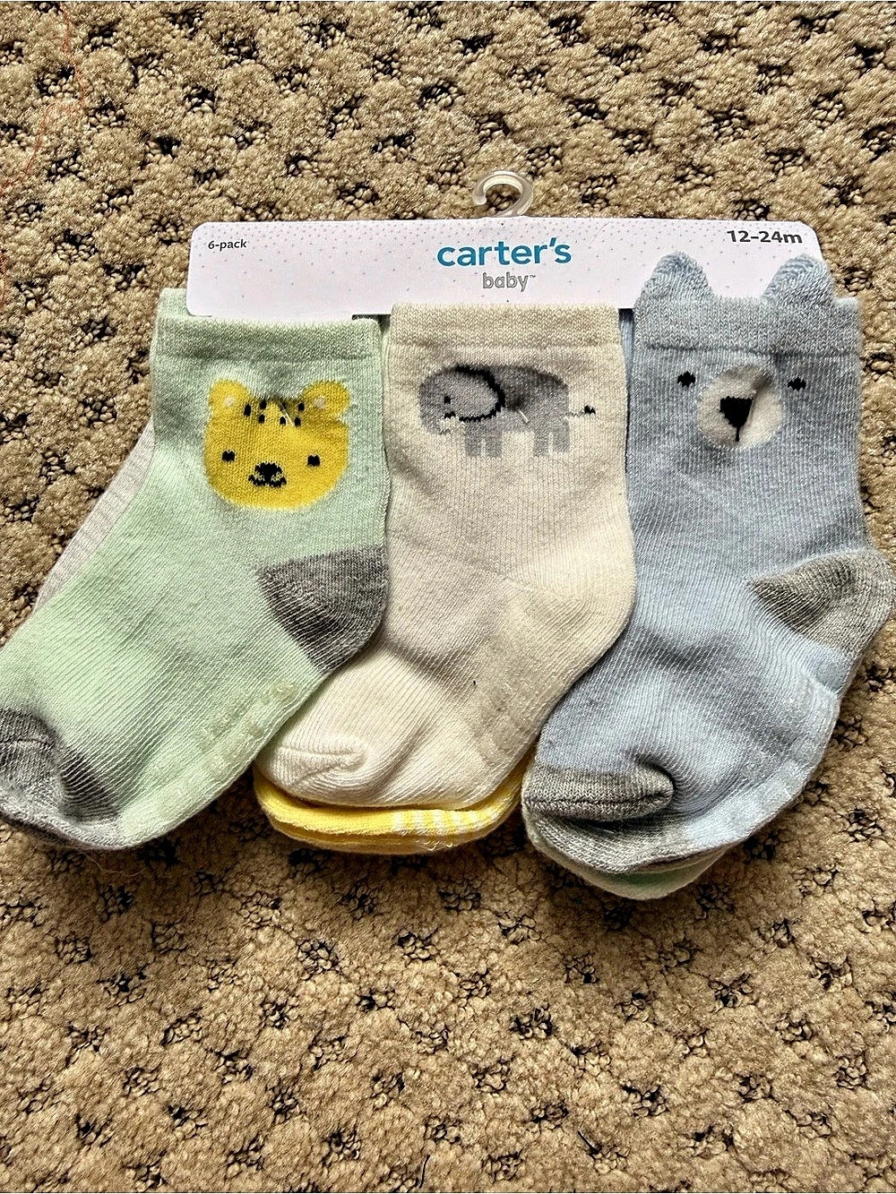 NWT Carter's Baby 6-Pack Critter Socks 12-24m NWT